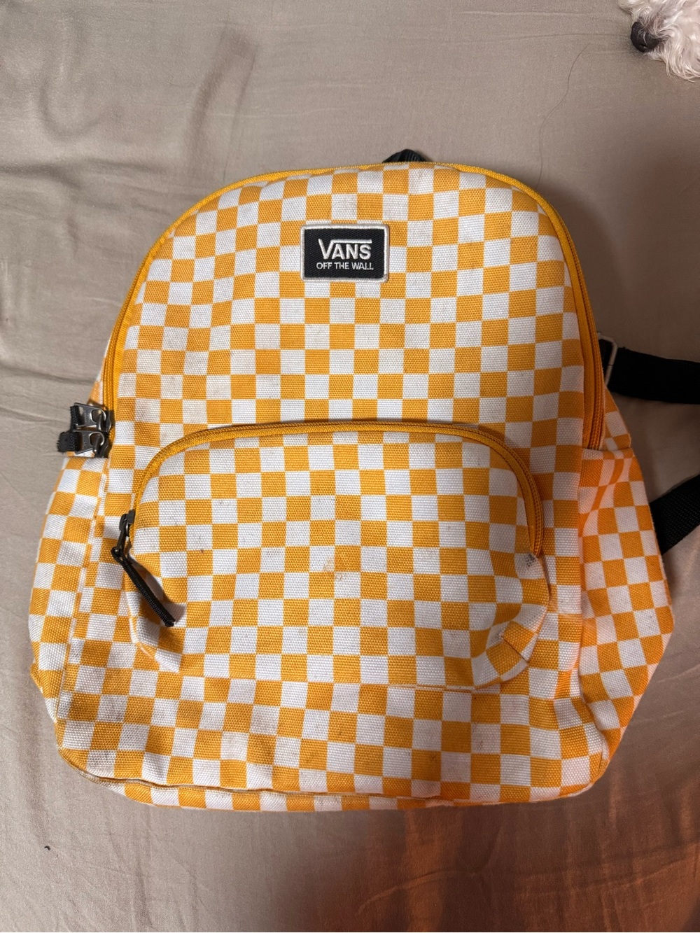 Vans Yellow and White Checkerboard Backpack